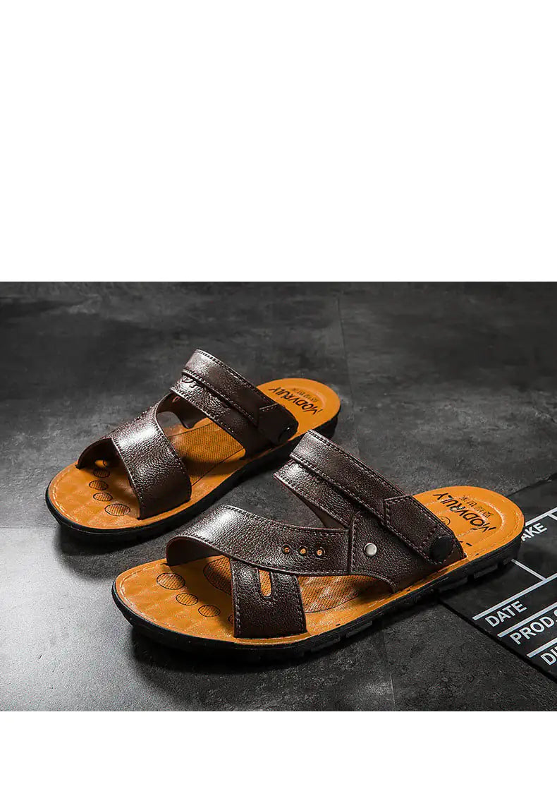 Men's Casual Leather Summer Beach Sandals