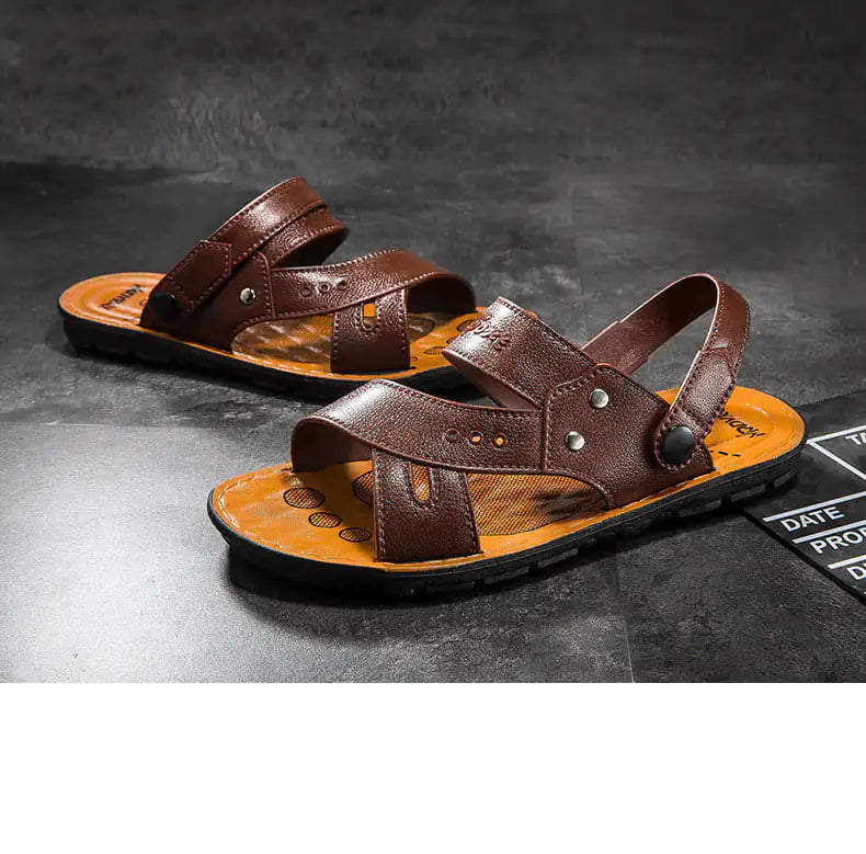 Men's Casual Leather Summer Beach Sandals