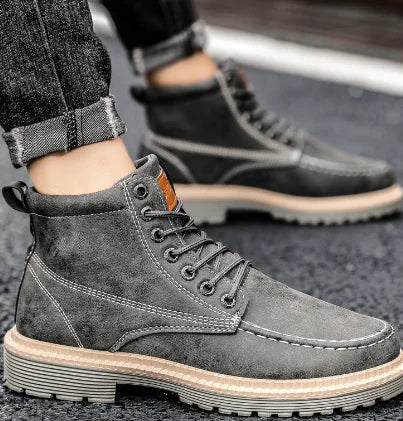 Retro Fashion Casual Leather Tooling Boots