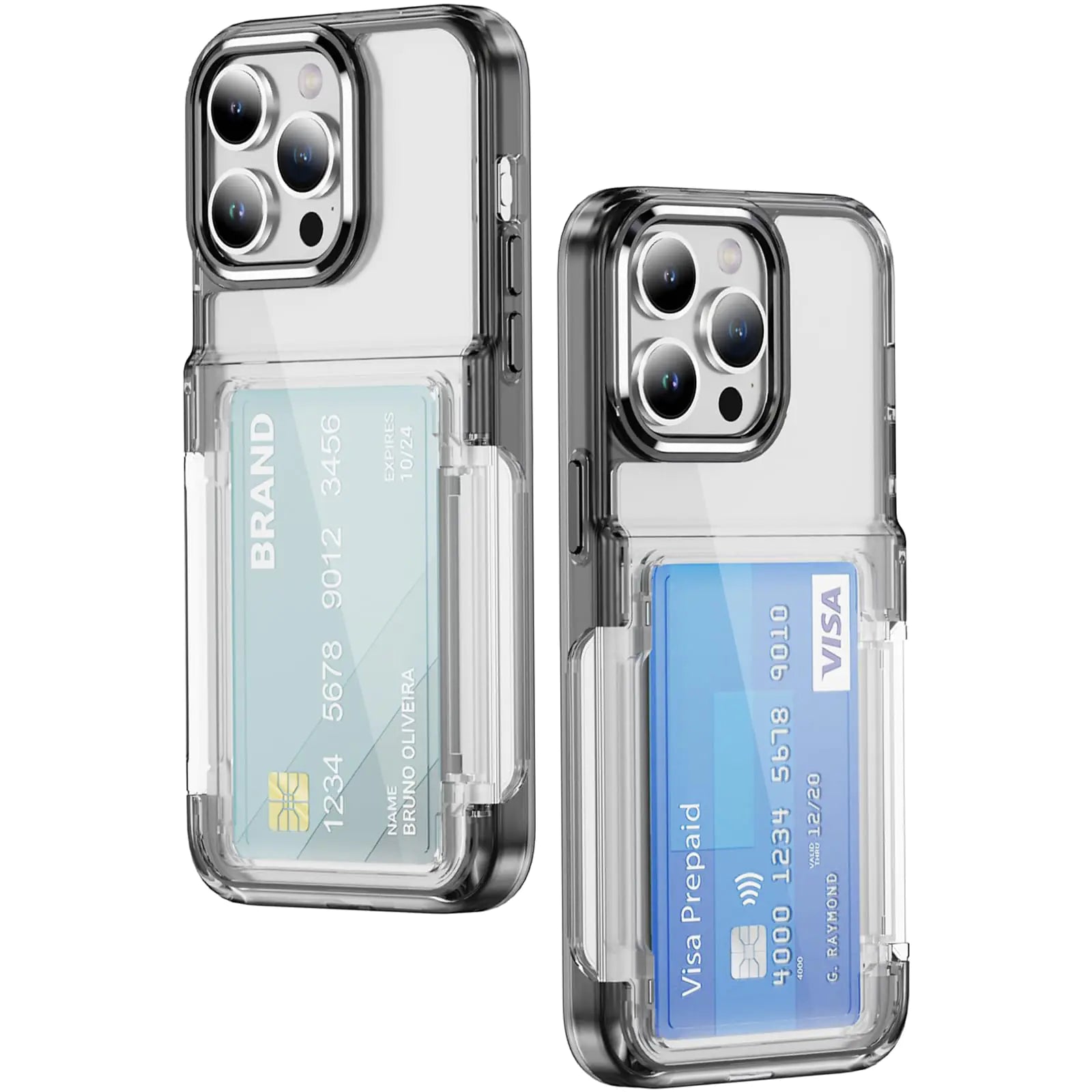Wallet Case for iPhone 15 Pro Max Case 15 Pro Max Wallet Case with Card Holder Kickstand Card Holder Clear Soft TPU Shockproof Cover Protective Case for iPhone 15 Pro Max Phone Case (Clear Black)