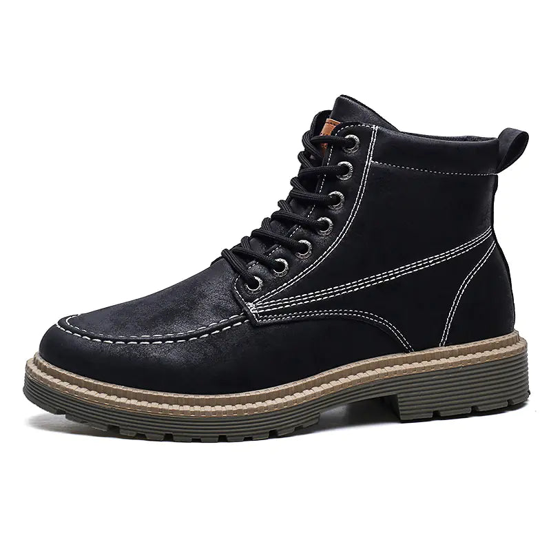 Retro Fashion Casual Leather Tooling Boots