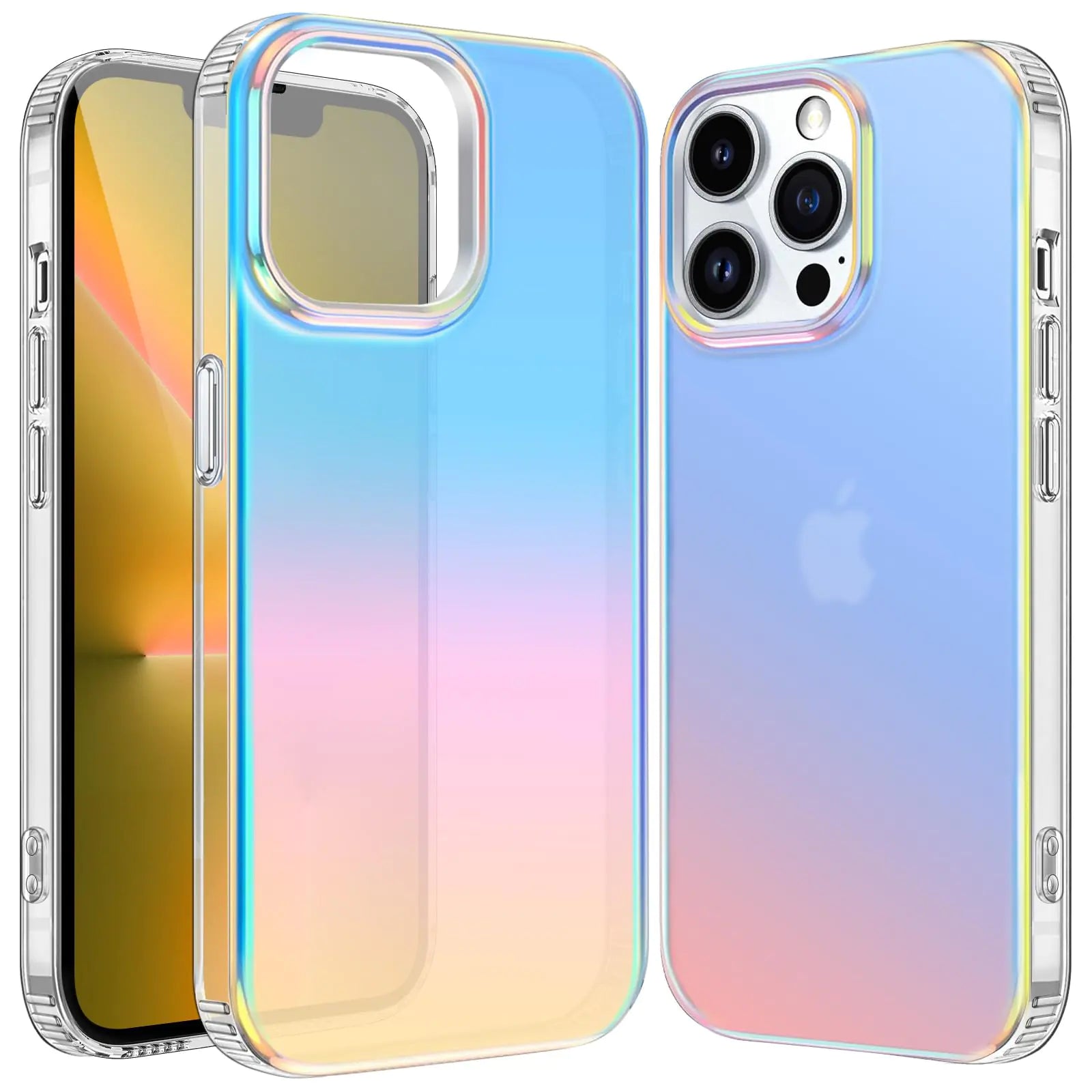 RIERBUBU Compatible with iPhone 13 Pro Max Case Iridescent Phone Case Color Gradient Effect Slim Hard Protective Cover Anti-Scratch Shockproof Case for iPhone 13 Pro Max
